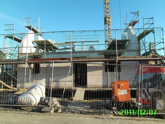 Bauarbeiten am Obergeschoss